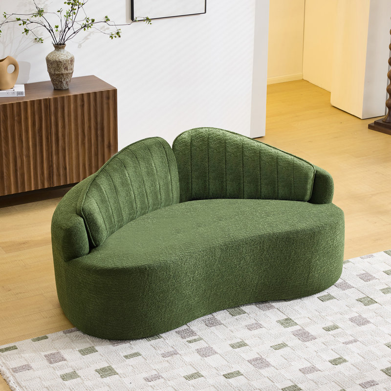 Chenille à deux places incurvée, amovible, mi-douce, style rétro, confortable pour un espace de vie principal, restauration rapide en chenille, siège moelleux, design, utilisation à long terme, petit espace
