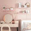3 tablettes flottantes, rose / blanc