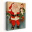 Santa And Christmas Elf Traditional Abstract Winter Landscape Wall Art Print 1 Piece Wrapped Canvas Wall Art-1644034104