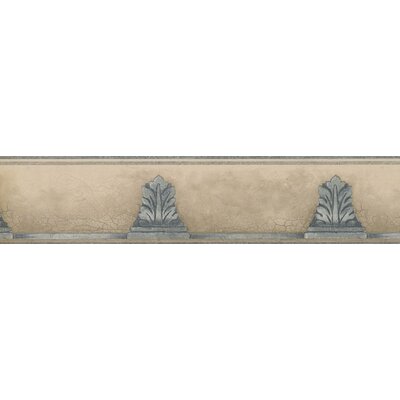 Hunterdon Vintage Abstract Silver Faux Stone Column Cracked 15' L x 5.25'' W Wallpaper Border -  Fleur De Lis Living, FDLL8296 45301735