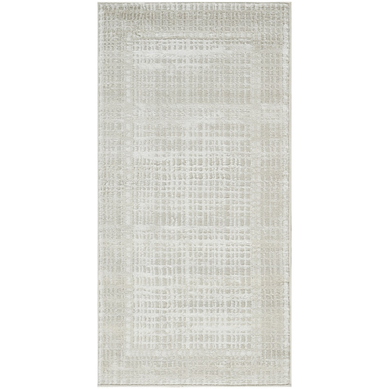 Tapis d'intérieur moderne beige 2 pi x 4 pi Leuchte, Tapis de couloir 2 pi x 4 pi