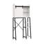 Armoire de rangement au-dessus de la toilette, tablettes de salle de bain au-dessus de la toilette avec porte de grange coulissante, tablettes réglables et support de rangement latéral