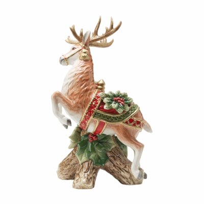 Holiday Home Leeping Deer Candleholder -  Fitz and Floyd, 5263094