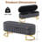 Velvet Upholstered Storage Bench with Horseshoe-Shaped Metal Legs for Living Room: Stylish and Functional Bed-End Solution-1771944742
