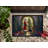 Doberman Pinscher and Santa Claus Doormat-112753774