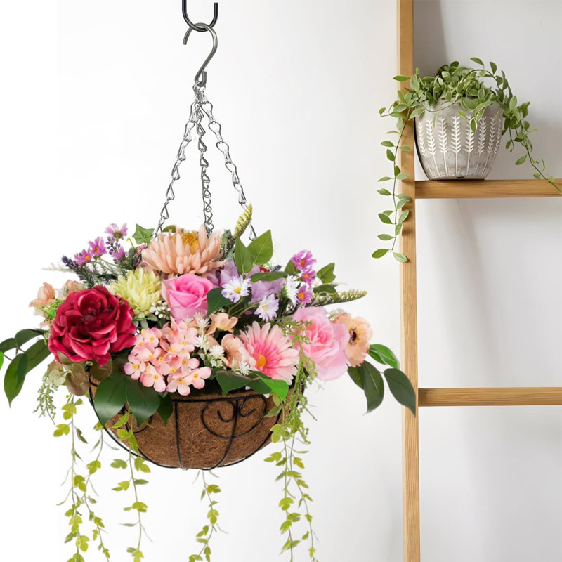 Fleurs artificielles suspendues dans un panier pour la décoration de jardin, plante suspendue pour patio