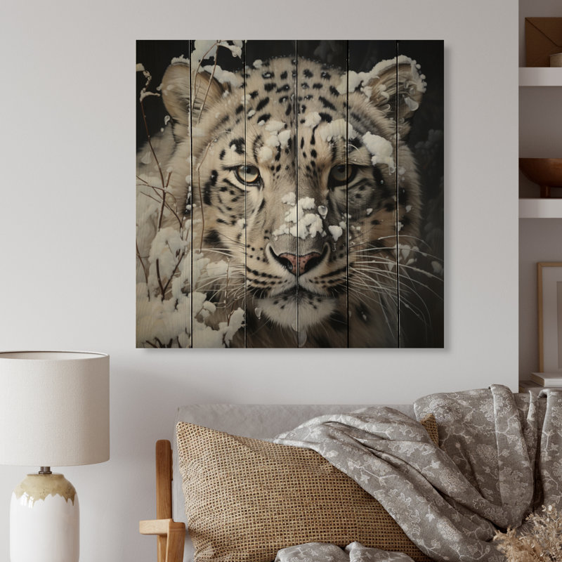 Ceryn White Tiger In Winter IV sur impression sur bois, H 15 po x l 15 po x P 0,78 po