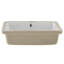 Lavabo de salle de bain encastré, lavabo vasque rectangulaire en céramique blanche de 18,5 x 13,19 pouces avec trou de trop-plein, lavabo sous comptoir dans un lavabo de salle de bain moderne, petit espace rectangulaire