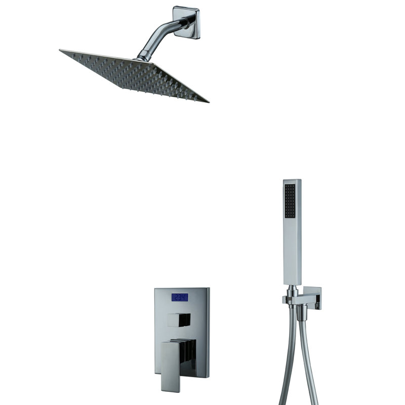 Système de robinet de douche moderne avec douche à main, système de robinet de douche mural à poignée simple