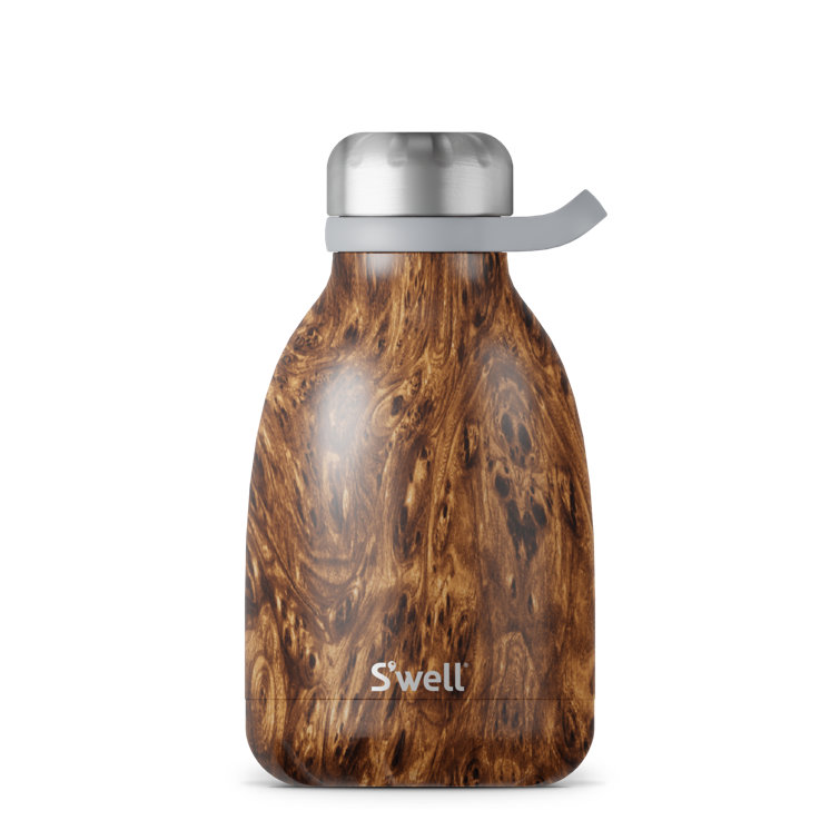 S'well Vacuum Insulated Stainless Steel Water Bottle, Teakwood, 17 oz
