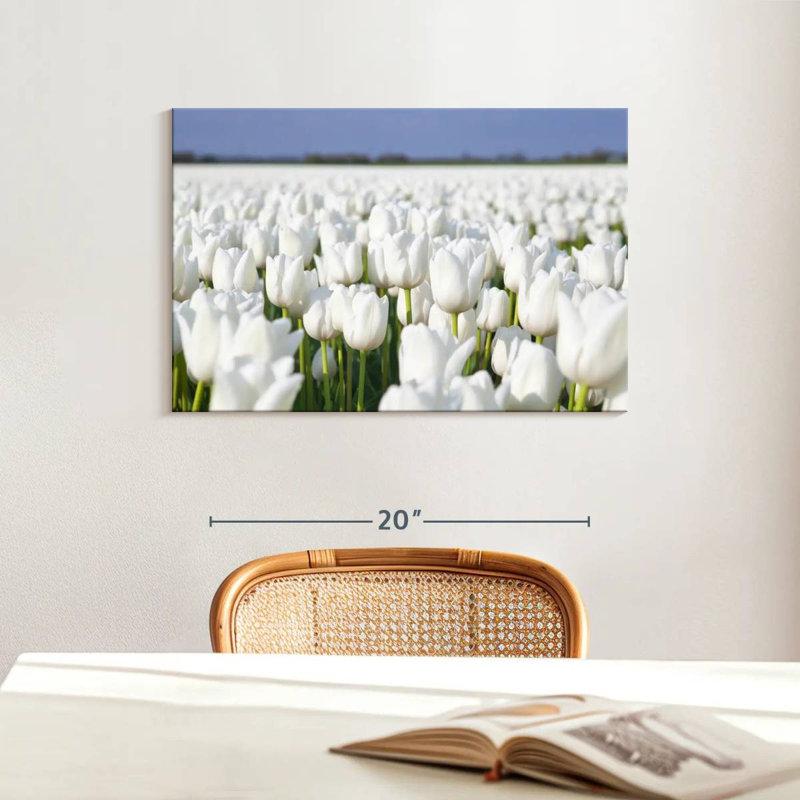 Alvord Endless White Tulips, 16" H x 24" W