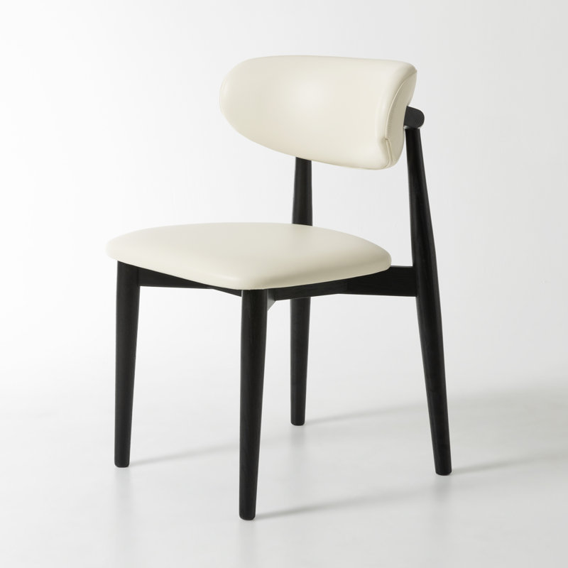 Solid Oak Modern Assembled Upholstered Dining Chair, Black
