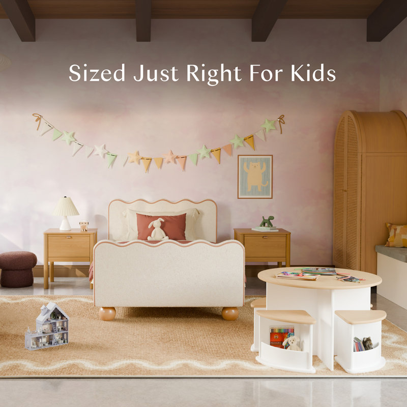 Nessa Nesting Play Table, White and Washed Natural