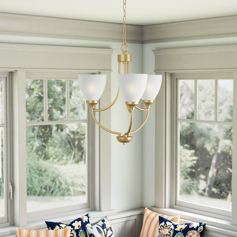 Cariah 3 - Light Dimmable Empire Chandelier, Aged Brass