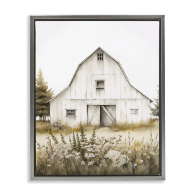  Blooming Country Barn Garden Framed Floater Canvas Wall Art by Arlington Prints