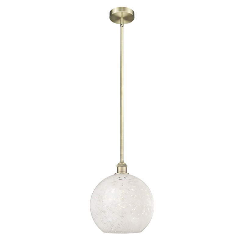 Luminaire suspendu 1 lumière Ivana, Laiton antique, H 13 po x l 12 po x P 12 po