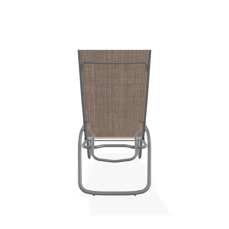 Outdoor Rust-Resistant Metal Chaise Lounge, Textured Graphite, Augustine Fennel Sunbrella®