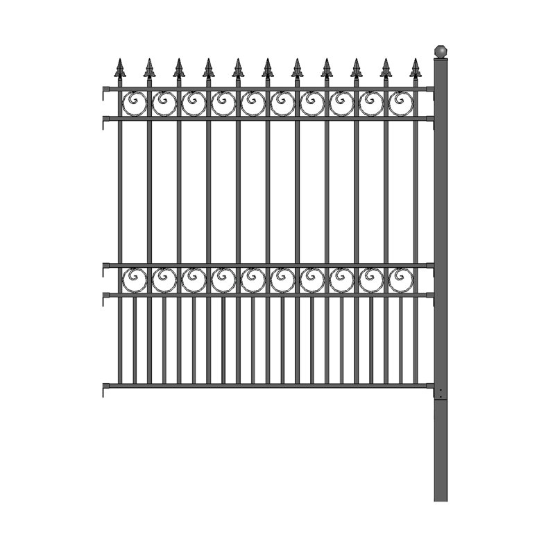 London Style Black Steel Ornamental Garden Fence Panel