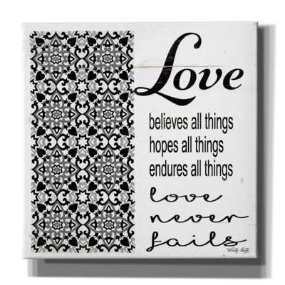 Art mural sur toile Trinx «Love Believes, Hopes, Endures» par Cindy Jacobs