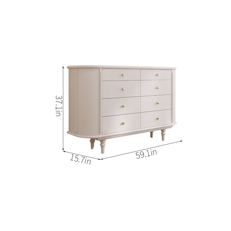 Commode d'entrée 8 tiroirs Simple, Blanc