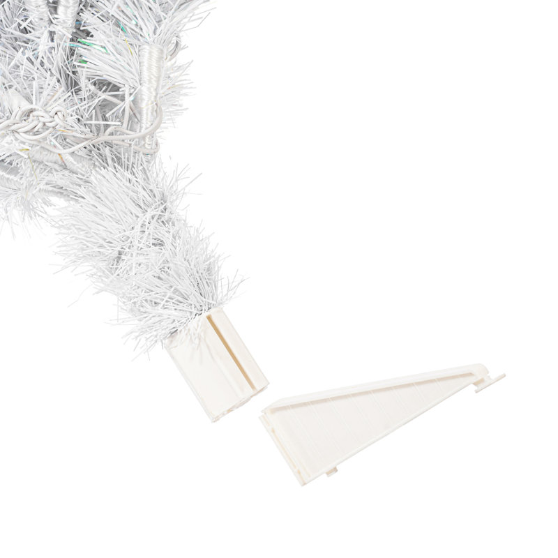 Dilan Sparkle White Spruce Artificial Christmas Tree, 3.5' H, Pure White LED