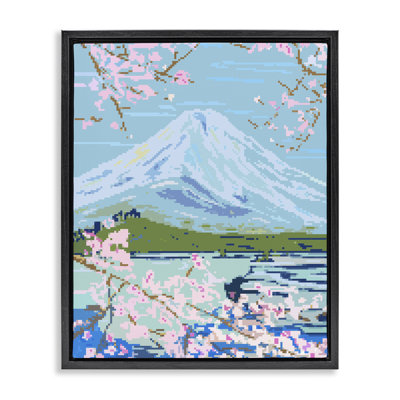 «Pixel Mount Fuji», art mural encadré flottant par Melissa Wang