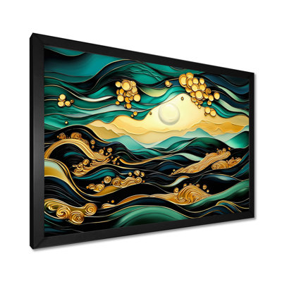 Paysage émeraude mystique aura de l'art chinois I - art mural chinois salon