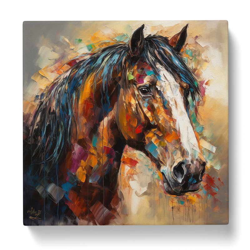Shire Horse Expressionism No.1 - No Frame Print, 35cm H x 35cm W x 3cm D
