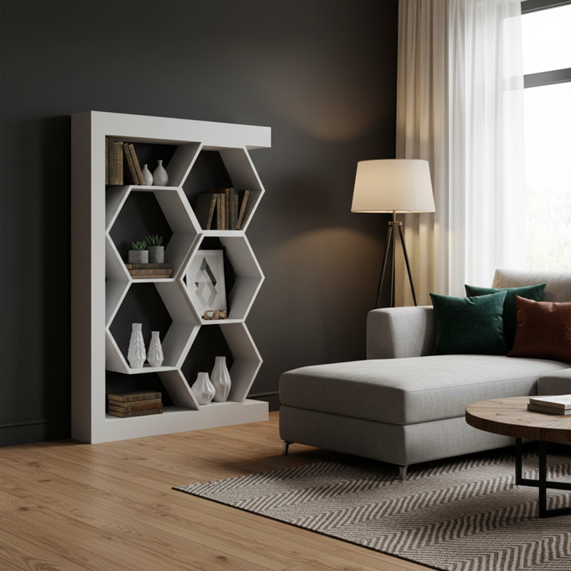Honeycomb Geometric Bookcase