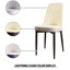 2 chaises de salle à manger, tissu en cuir d'unité centrale, coussins confortables, pieds en métal noir, dossier ergonomique beige incurvé pour votre confort-263401683
