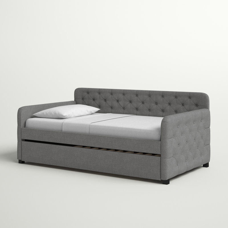Astra Upholstered Daybed, Smoke Linen