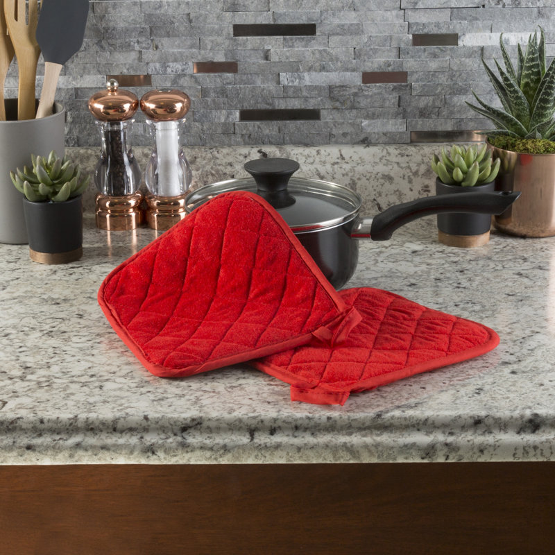 Cuisinier poignée matelassé somptueux home deluxe, Rouge