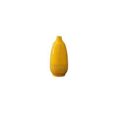 Vase en céramique à finition brillante jaune