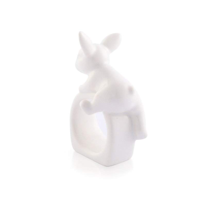 Stoneware Climbing Bunny Napkin Rings