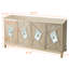 Armoire moderne à 4 portes en miroir pour la maison - Rangement spacieux, couleur bois, construction, assemblage facile élégant avec éléments et espace de rangement