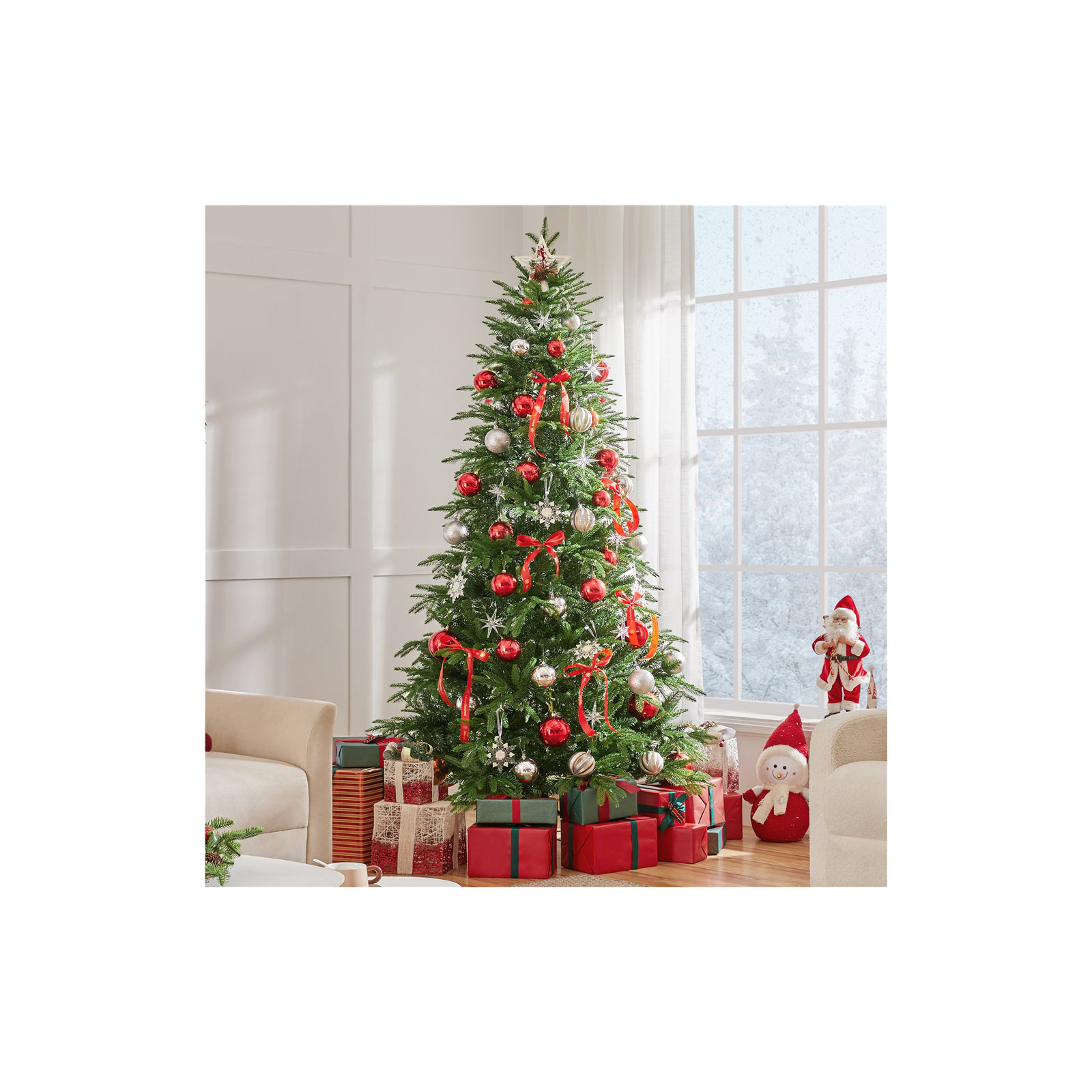 Pre-Lit Christmas Tree with Multicolored LED Lights of 9 Light Modes, 7.5'