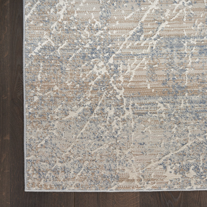 Zellmer Machine Woven Beige Blue Indoor Rug, Runner 66 x 229cm
