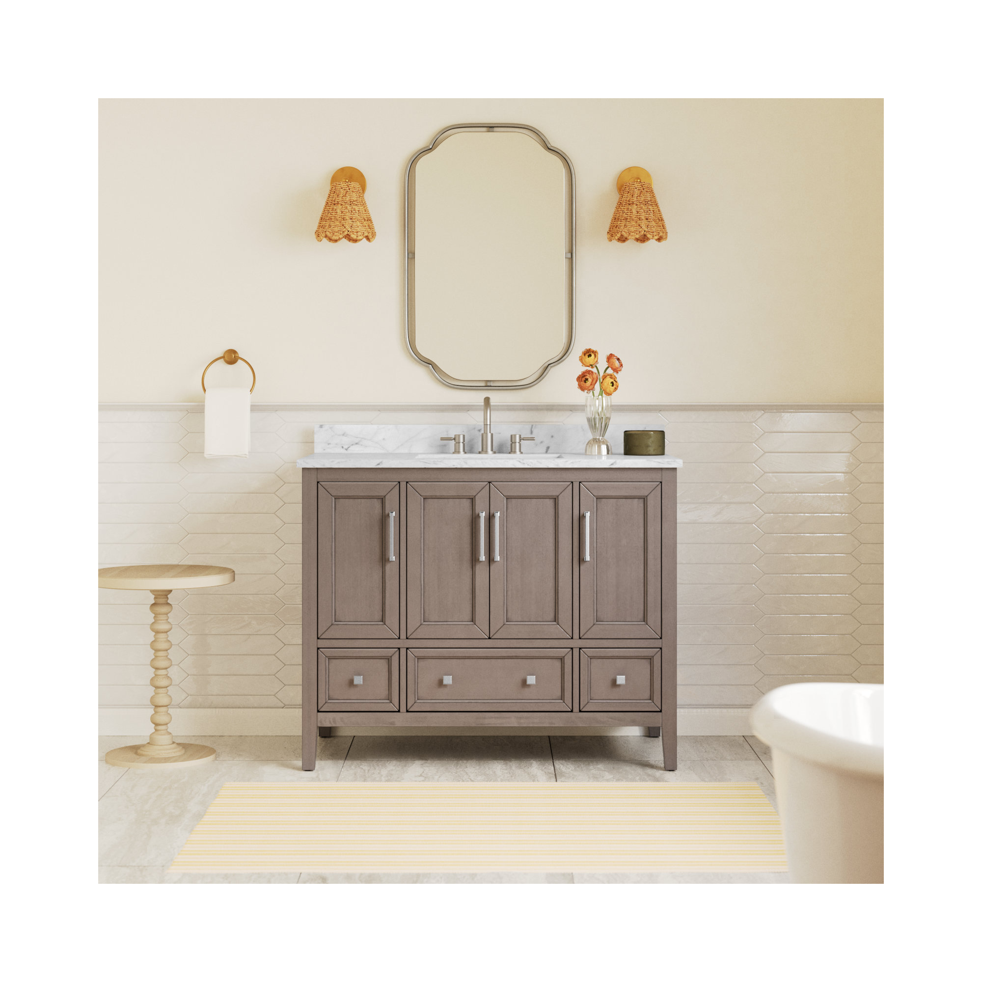 Murrieta 43'' Single Bathroom Vanity, Gray Oak