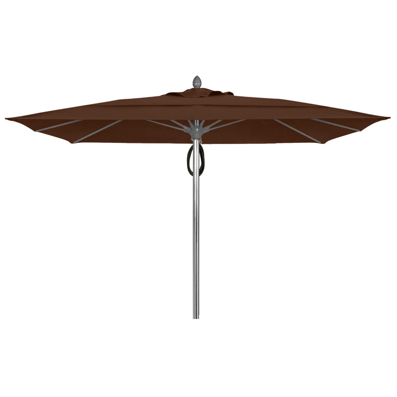 Parasol de marché carré 10 pi Prestige, Aluminium brillant, Cacao
