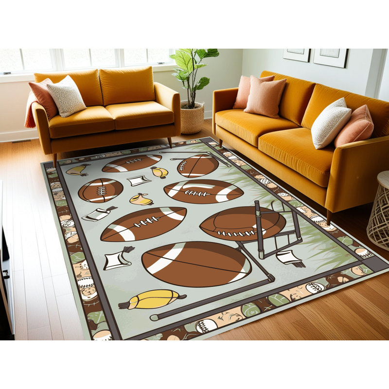 Tapis de football pour enfants Zoomie, Rectangulaire 7 pi x 10 pi