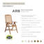 Chaise de patio inclinable en teck