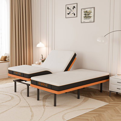 Adjustable Bed with 8" Memory Foam Mattress, Massage, Wireless Remote, App Control, Zero Gravity, Underbed Light, USB & Type C Ports on both sides