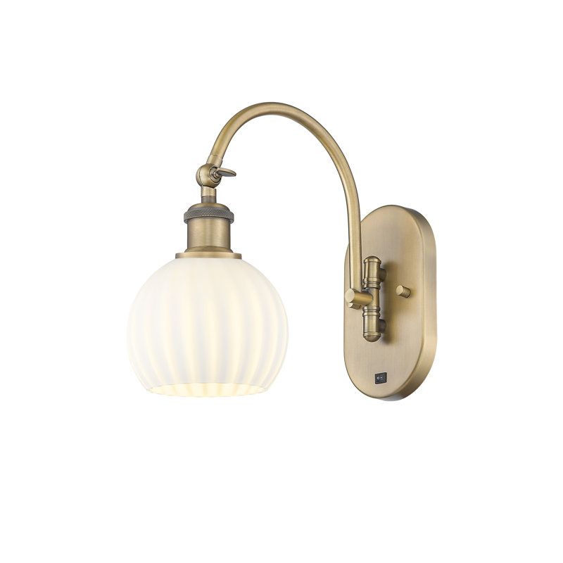 Applique murale 1 lumière Ballston, H 11,5 po x l 6 po x P 12,5 po, Laiton brossé