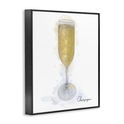 Champagne Glass Shimmer Framed Giclee, design by Matthew Piotrowicz