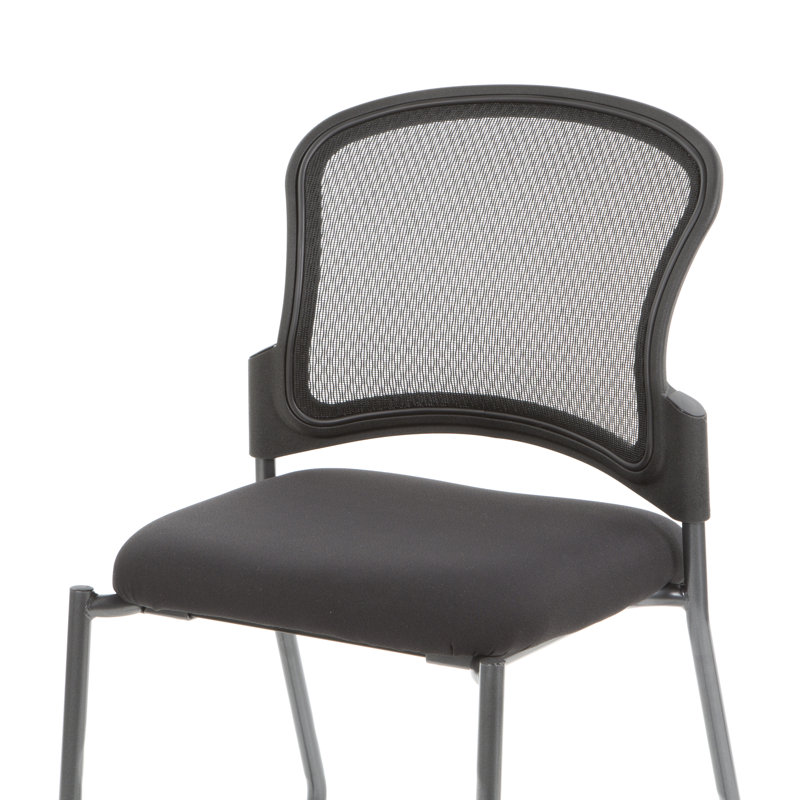 Pro-ligne II série visiteurs sans bras bureau chaise empilable, FreeFlex - Charbon, Base de traîneau
