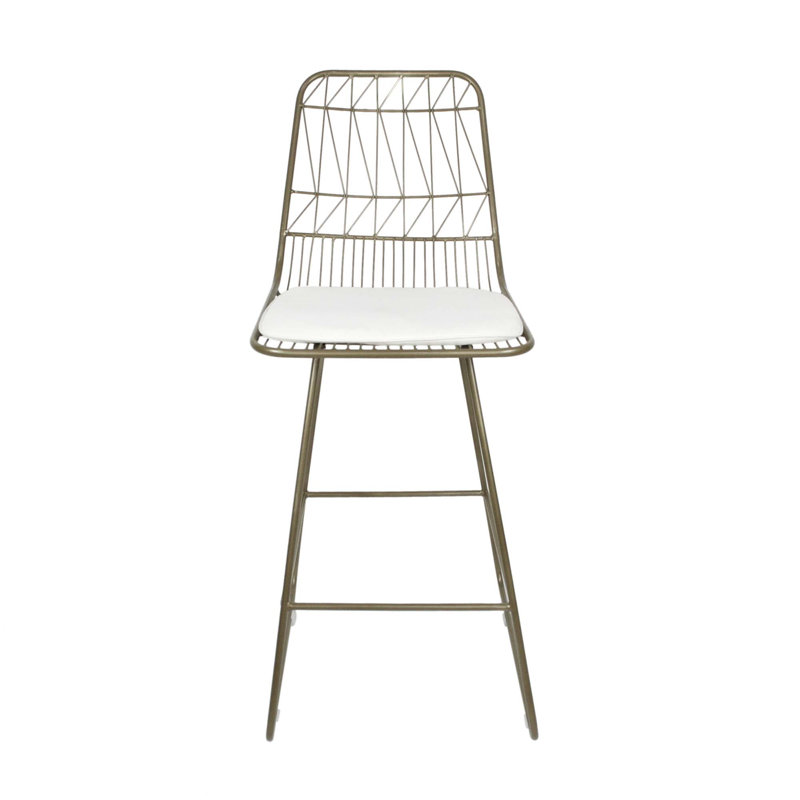 Tabouret de comptoir pour îlot de cuisine Niez, Cuivre, Beige