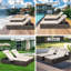 Ensemble de chaises longues Latitude Run®, chaises longues inclinables en osier de patio avec dossier réglable et table de chevet, bain de soleil avec coussins, coussins de tête pour la piscine, la cour, le jardin, la terrasse-97014020-69107499