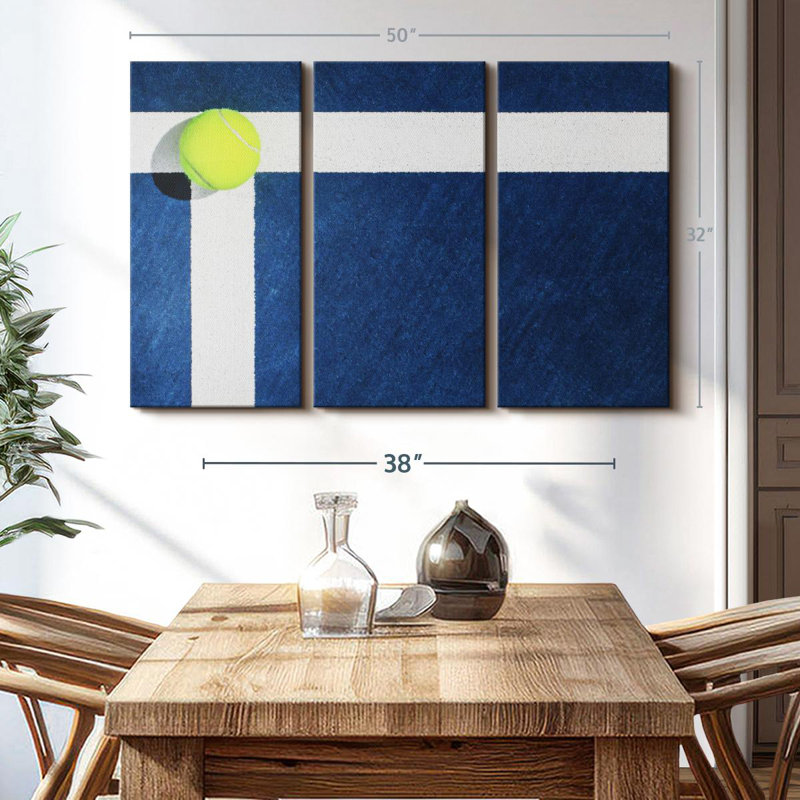 «Tennis Court Line» sur toile, H 32 po x l 50 po x P 1,25 po