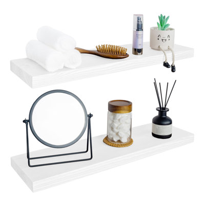 Solid Wood Floating Shelves，Rustic Wooden Wall Shelves