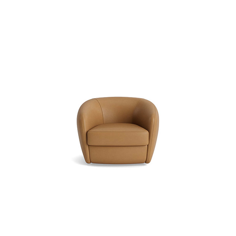 Elaine Leather Swivel Chair, Leather - Butterscotch